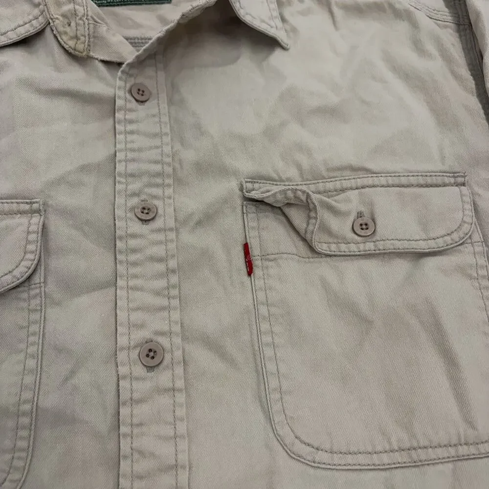 Vintage 90s Levi's Cream Canvas Cotton Shirt